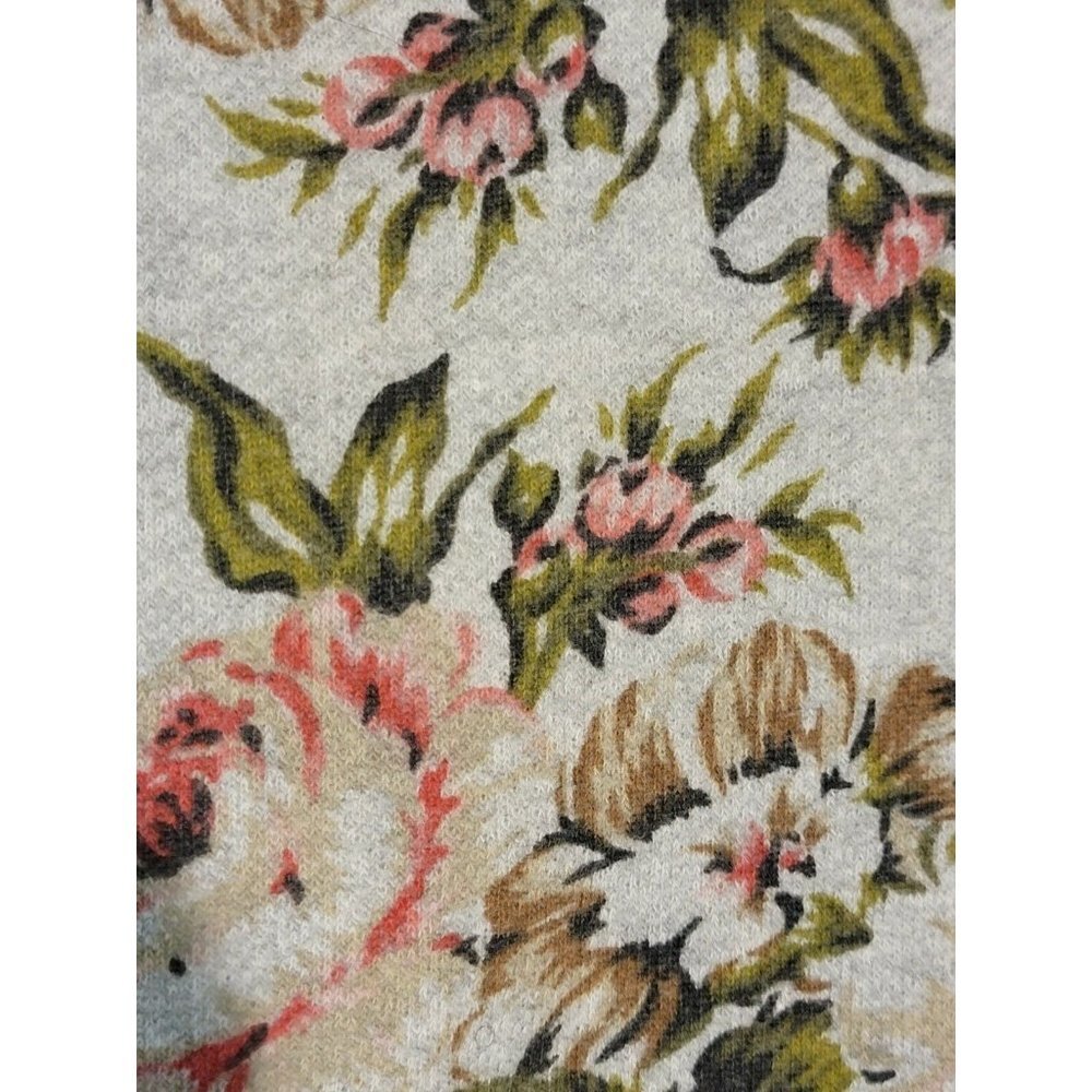 Philosophy Gray Floral Print Snap Button Soft Shel - Picture 5 of 12